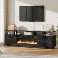 70 Inch TV Stand Electric Fireplace Suite with 5 Flames and 12 Lighting Colours Setting
