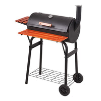 90cm Freestanding Outdoor Barrel Grill, 2-in-1 Charcoal BBQ Grill & Smoker with Thermometer