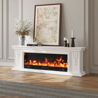 70 Inch 7 Flame Colors Adjustable Electric TV Stand Electric Fireplace with Remote Control