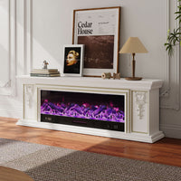 70 Inch 7 Flame Colors Adjustable Electric TV Stand Electric Fireplace with Remote Control