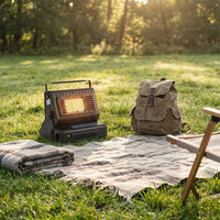 2-in-1 Portable Gas Heater & Cooker, 1300W Camping Space Heater with Adjustable Angle, Ceramic Plate & Safety Valve