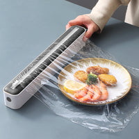 Magnetic Plastic Wrap Dispenser With Slide Cutter